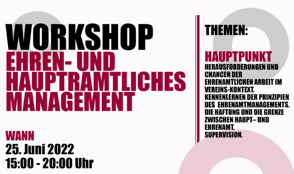Workshop Ehren- und hauptamtliches Management